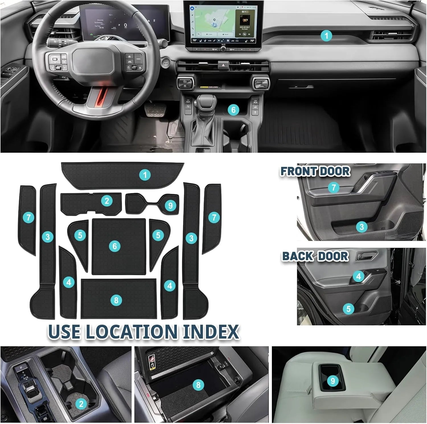 For Toyota RAV4 Door Slot Mats 2026