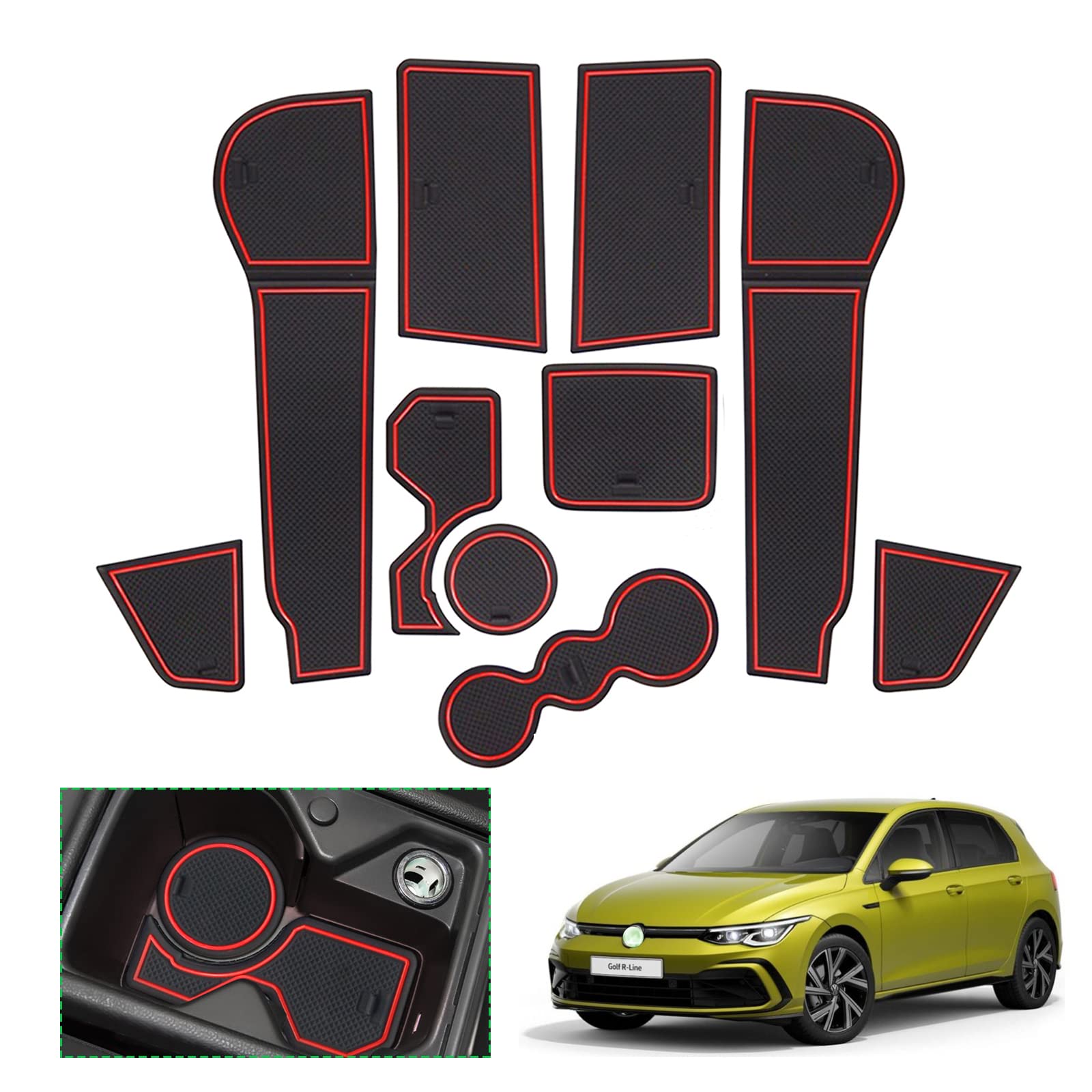 VW Golf 8 MK8 GTI GTE GTD Door Slot Mats 2020+ - LFOTPP Car Accessories