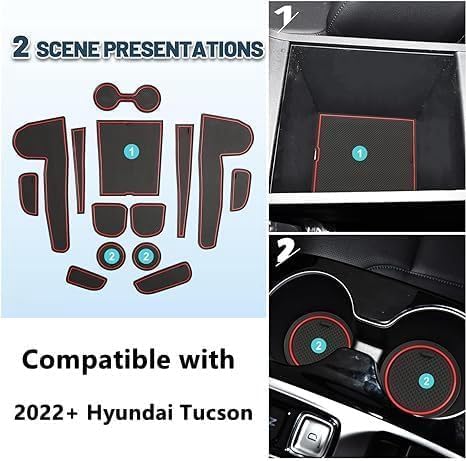 Hyundai Tucson SE/SEL/XRT/Limited/N Line Center Console Liner Mats 2021+