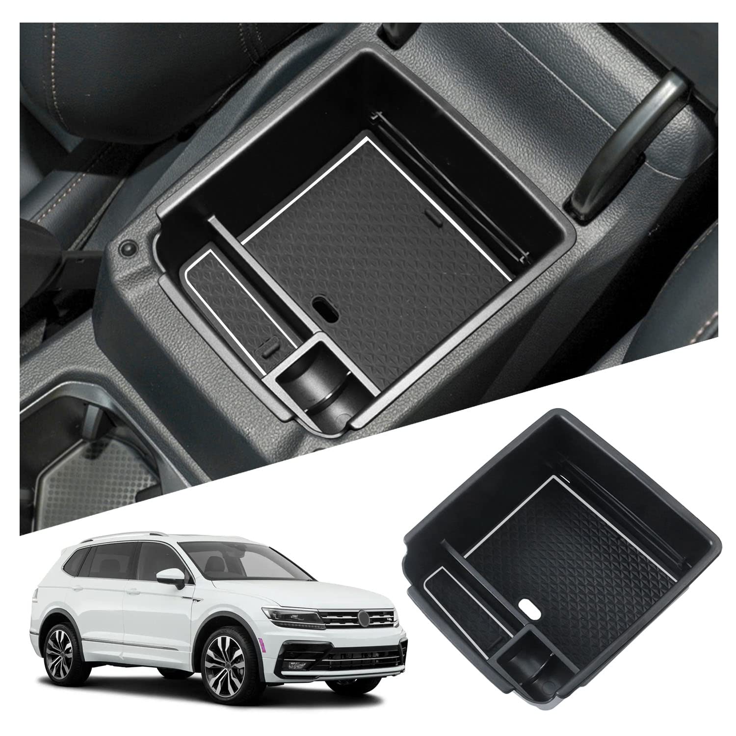 VW Tiguan 2 MK2 Centre Console Organizer Tray 2017+ - LFOTPP Car Accessories