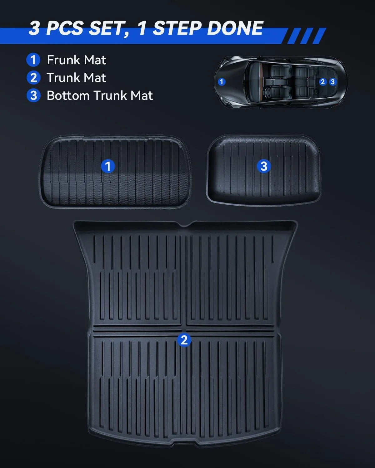 For Tesla Model Y Trunk Mat Rear Seat Back Mats 2025 2026 2027