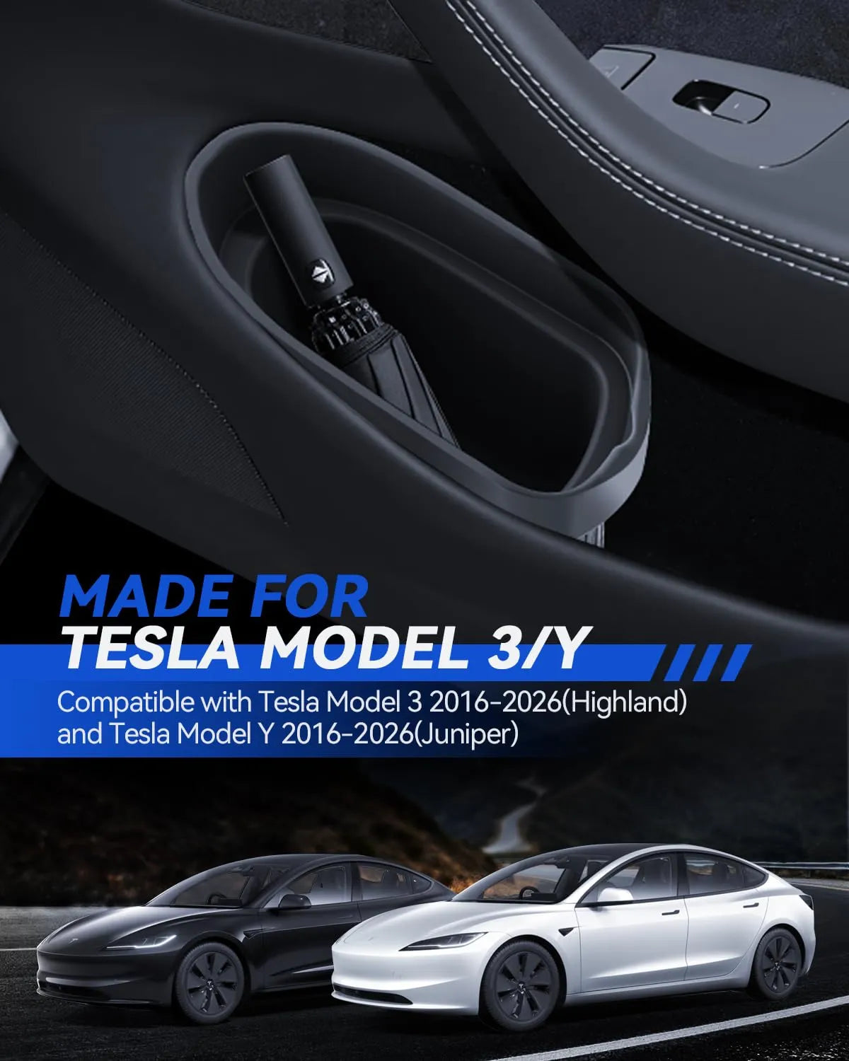 For Tesla Model Y Model 3 Door trash Can 2024+