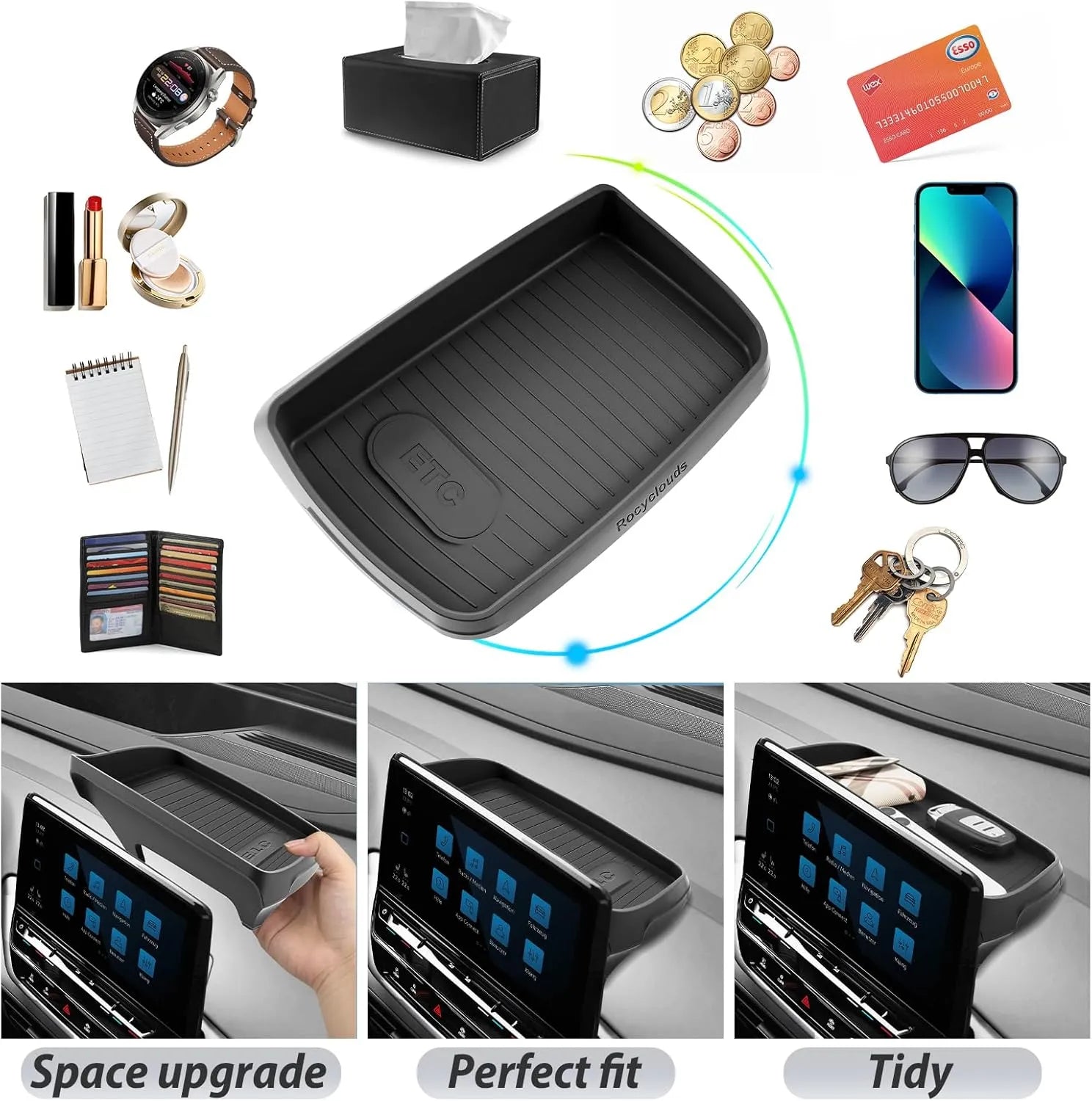 For VW ID.4 Dashboard Back Storage Box 2020-2025