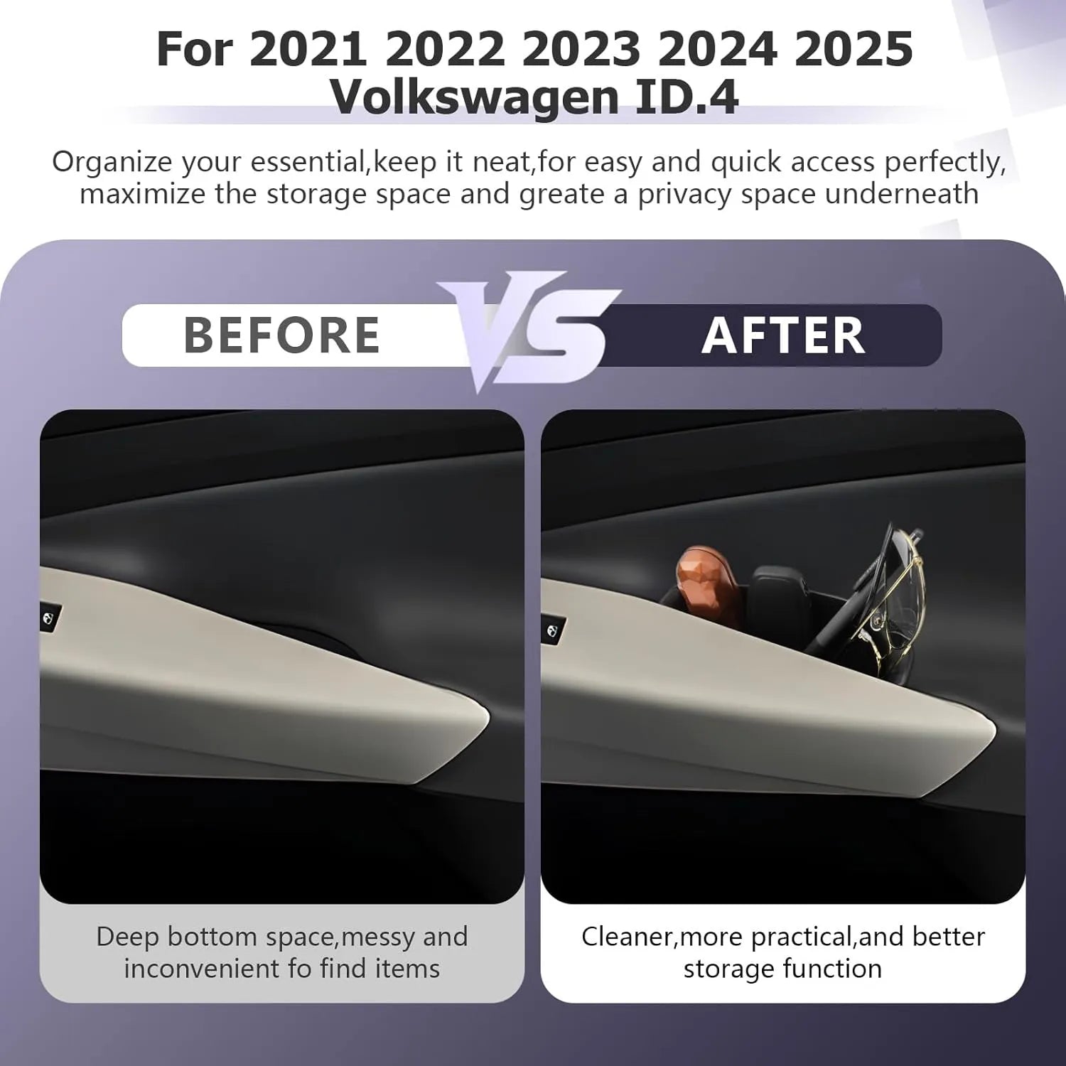 For VW ID.4 Door Handle Storage Box 2020+