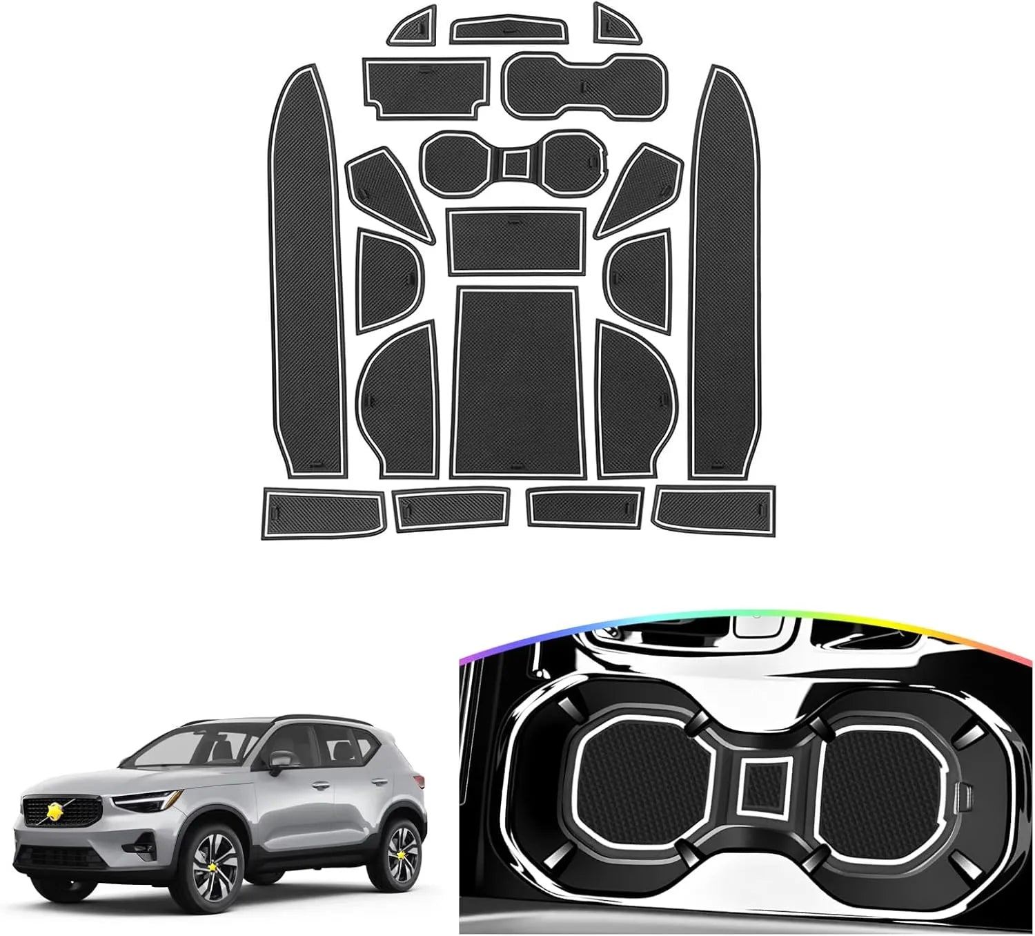 For Volvo XC40 Door Slot Mats Liner 2019-2026