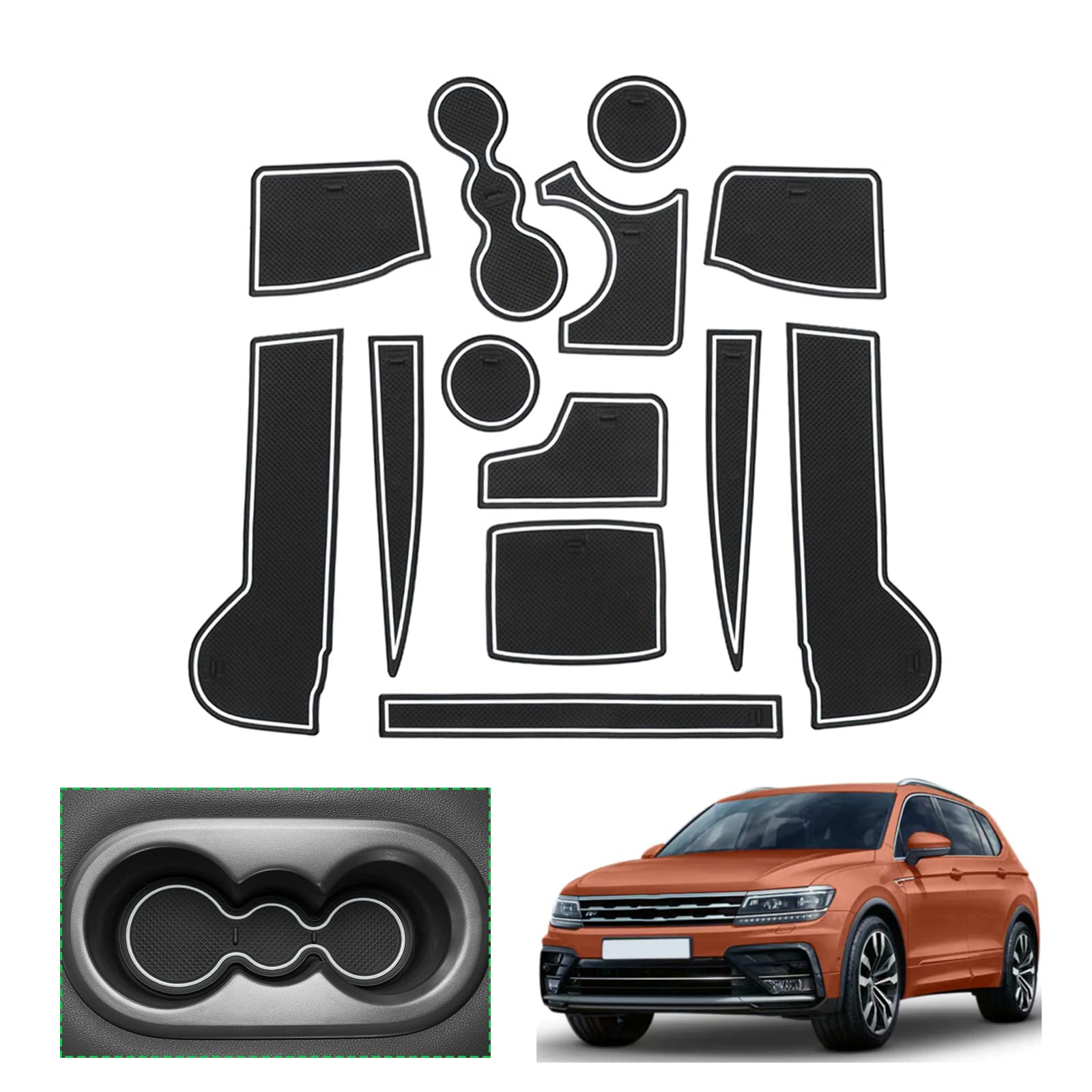 Ruiya Compatible with Seat Tarraco 2019-2023 VW Tiguan 2 2017-2023 Centre  Console Storage Box, Tarraco Armrest Organiser Tray Centre Armrest Car