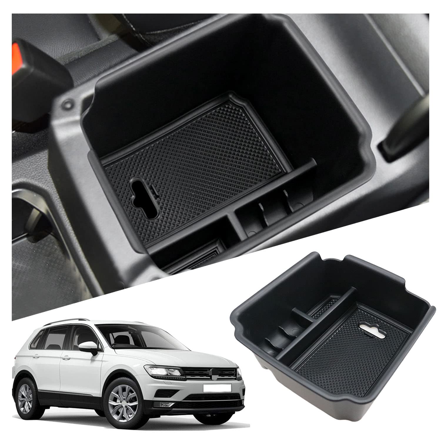 VW Tiguan Allspace Center Armrest Storage Tray 2018+ - LFOTPP Car Accessories
