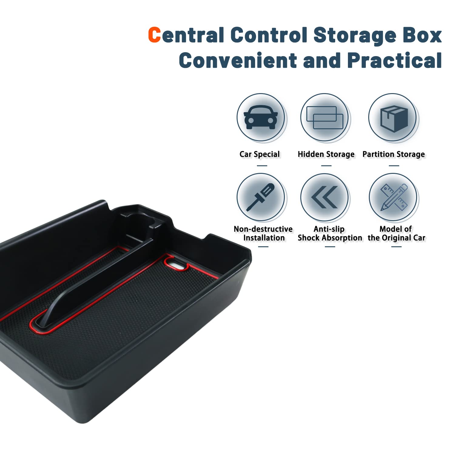 RUIYA Central Console Accoudoir Compatible avec BMW X3 G01 2018-2023 Boîte  Personnalisé pour, Boîte De Rangement Console Organisateur Insert Plateau