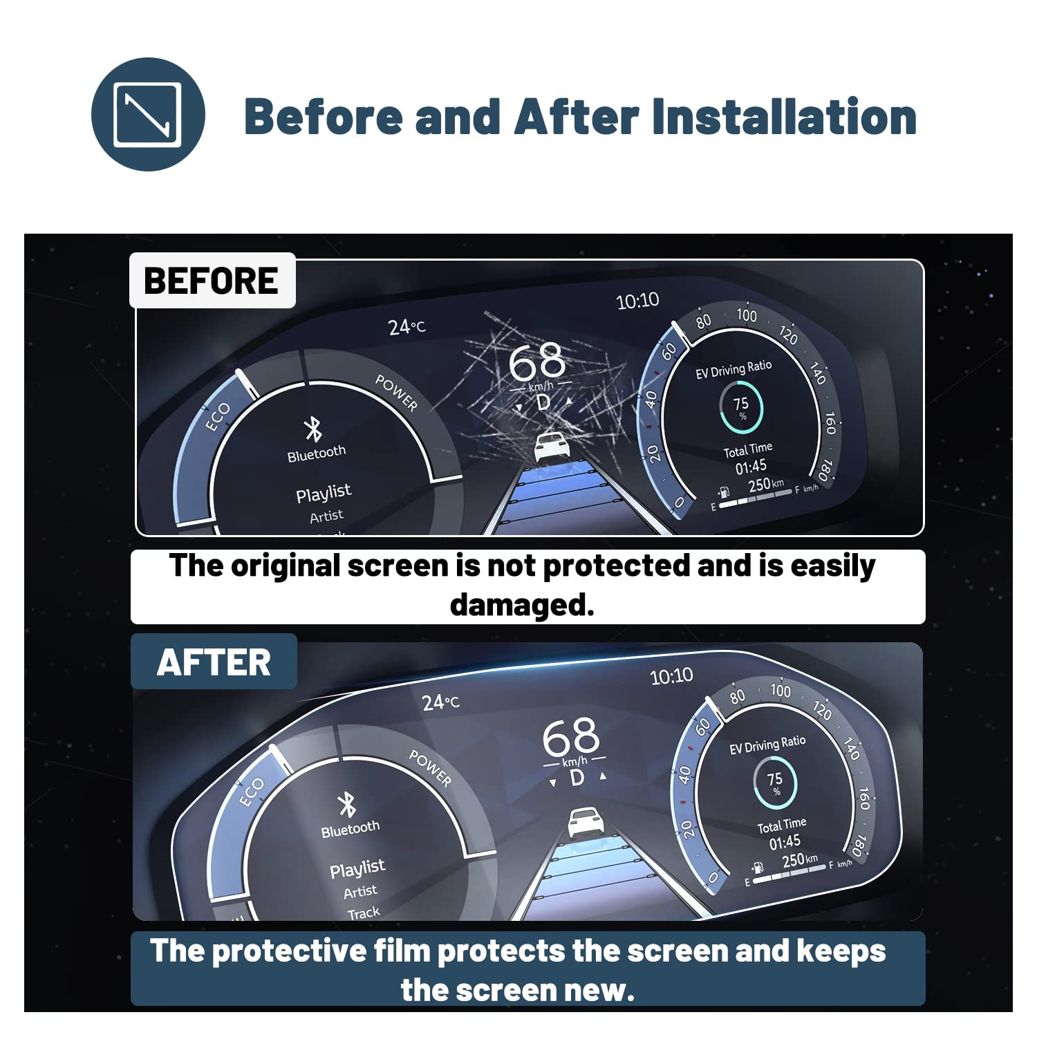 Toyota RAV4 12.3" Dashboard Screen Protector 2023+ - LFOTPP Car Accessories