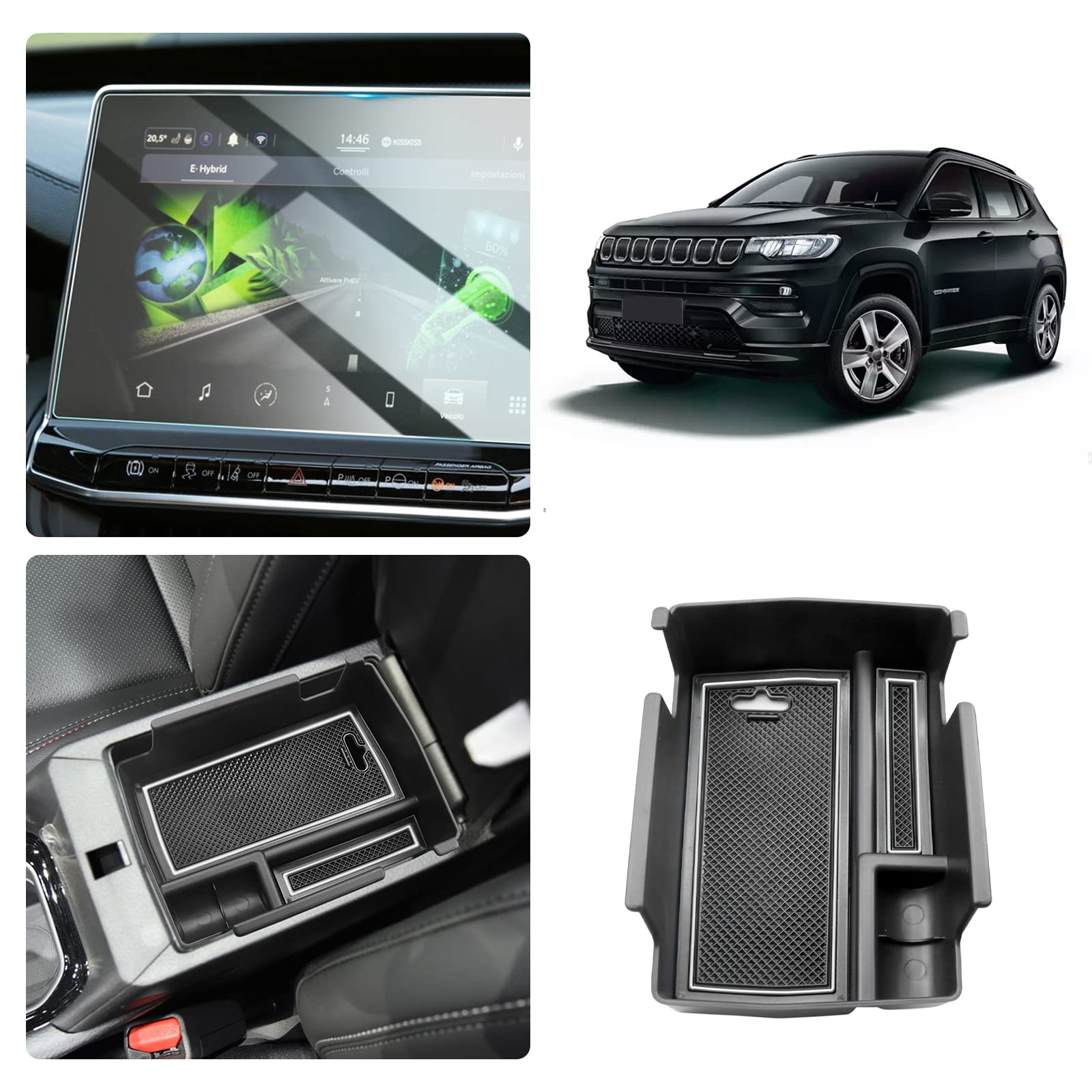 Jeep Compass Traje de caja de almacenamiento y protector de pantalla