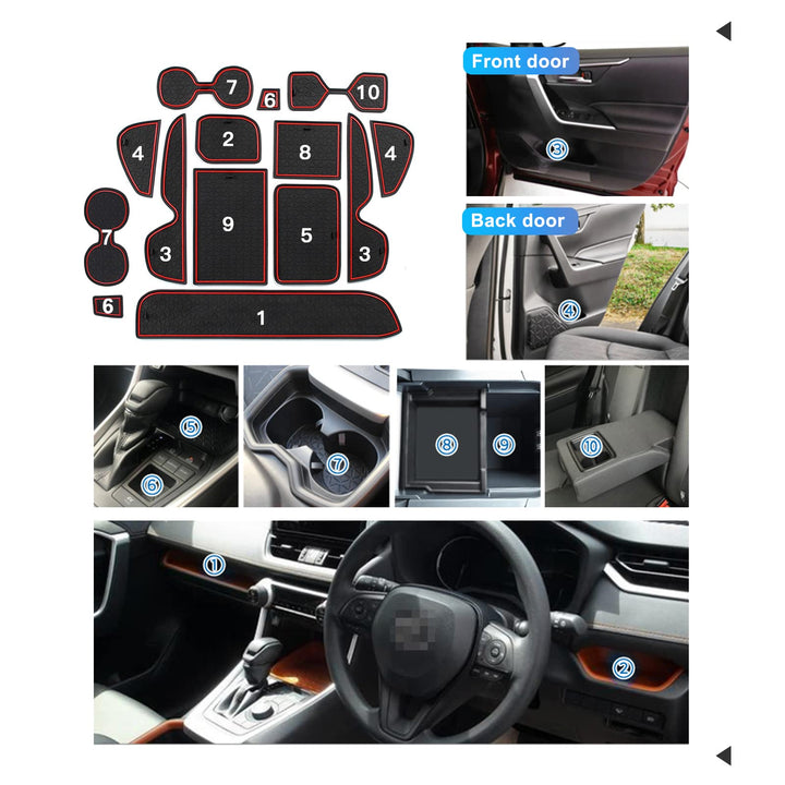 Toyota RAV4 5 Door Slot Mats 2019+ - LFOTPP Car Accessories