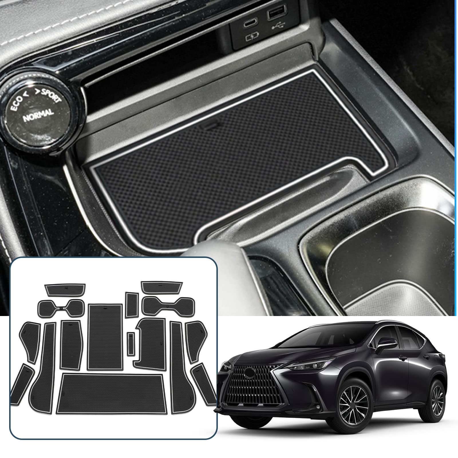 Lexus NX Door Slot Mats 2022+ - LFOTPP Car Accessories