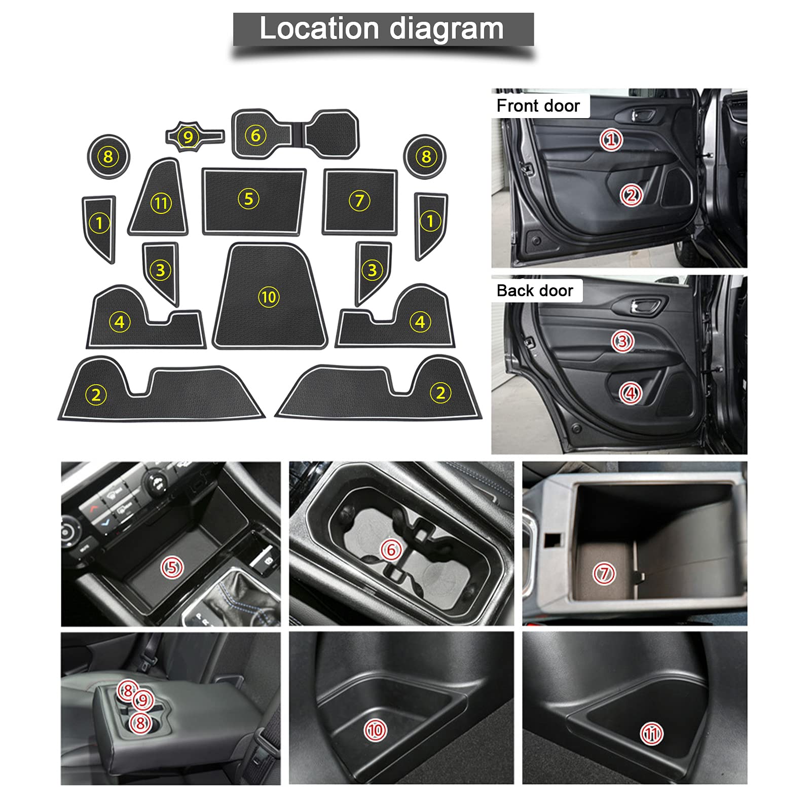 Jeep Compass Door Slot Mats 2021+ - LFOTPP Car Accessories