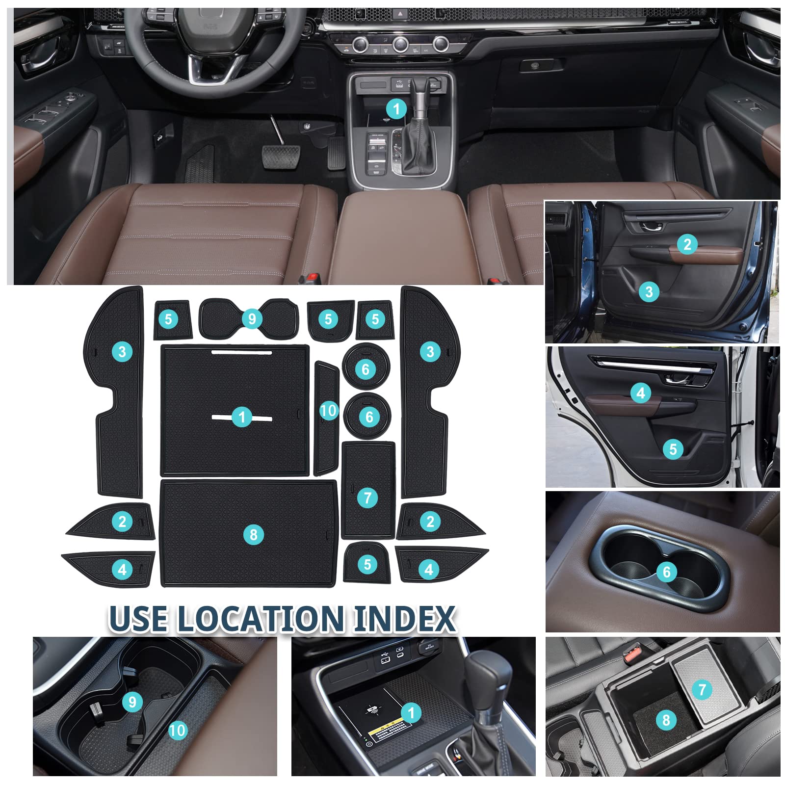 Honda CR-V Door Slot Mats Center Armrest Storage 2023+ - LFOTPP Car Accessories